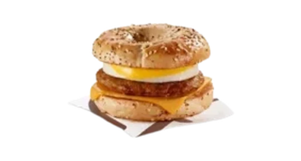 Sausage ‘N Egg Bagel with Everything Bagel